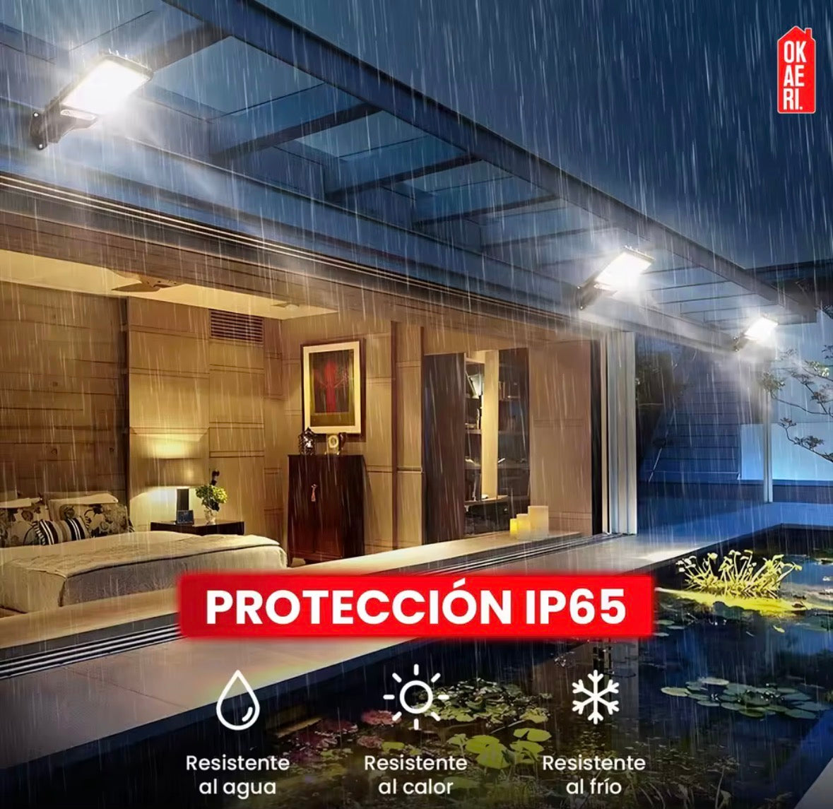 Lámpara solar paleta de casa