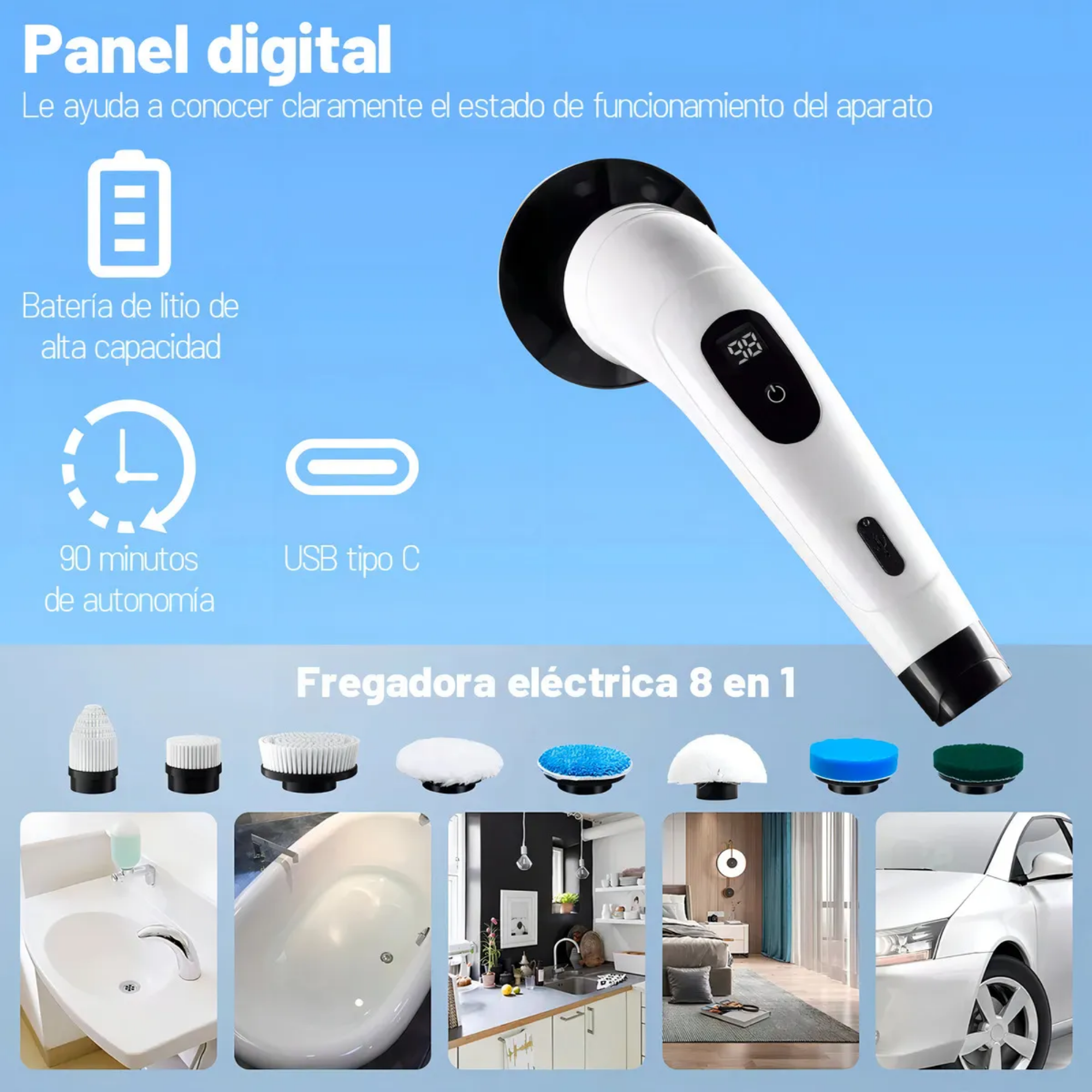 Cepillo Electrico Limpieza 9 en 1