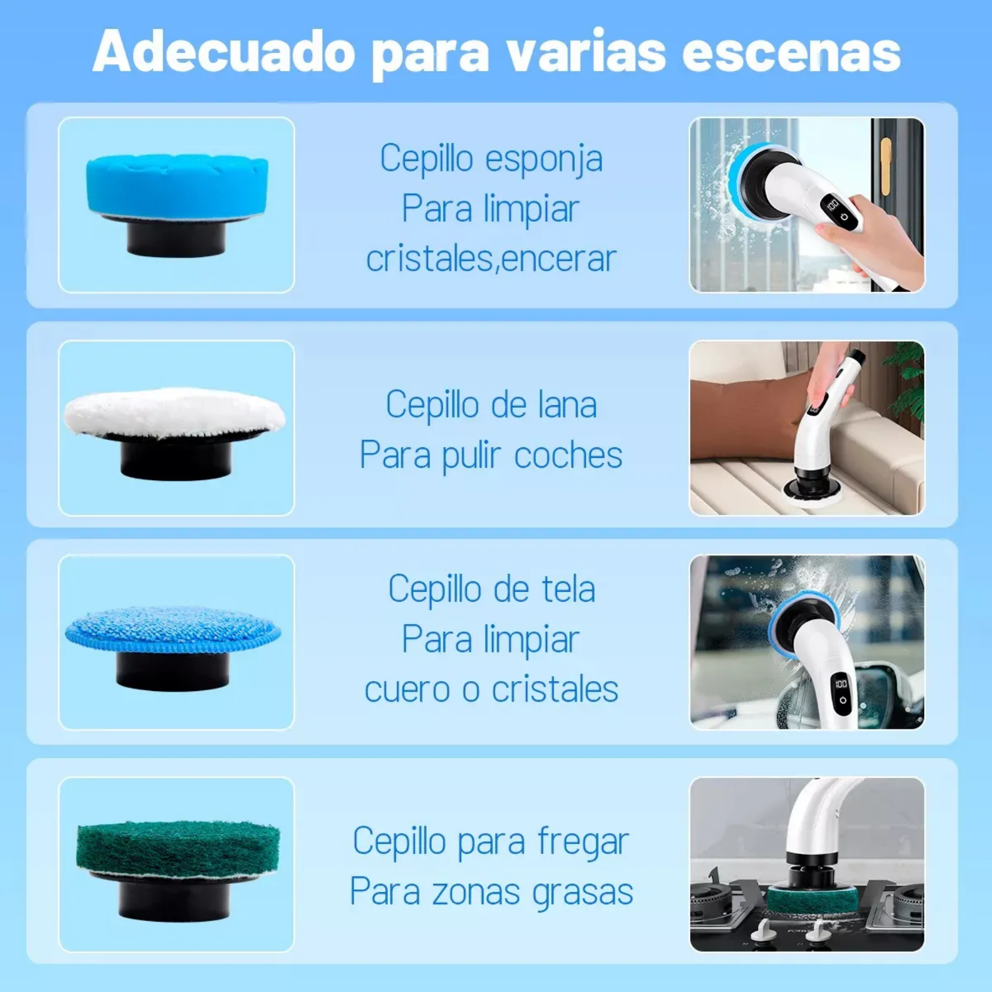 Cepillo Electrico Limpieza 9 en 1