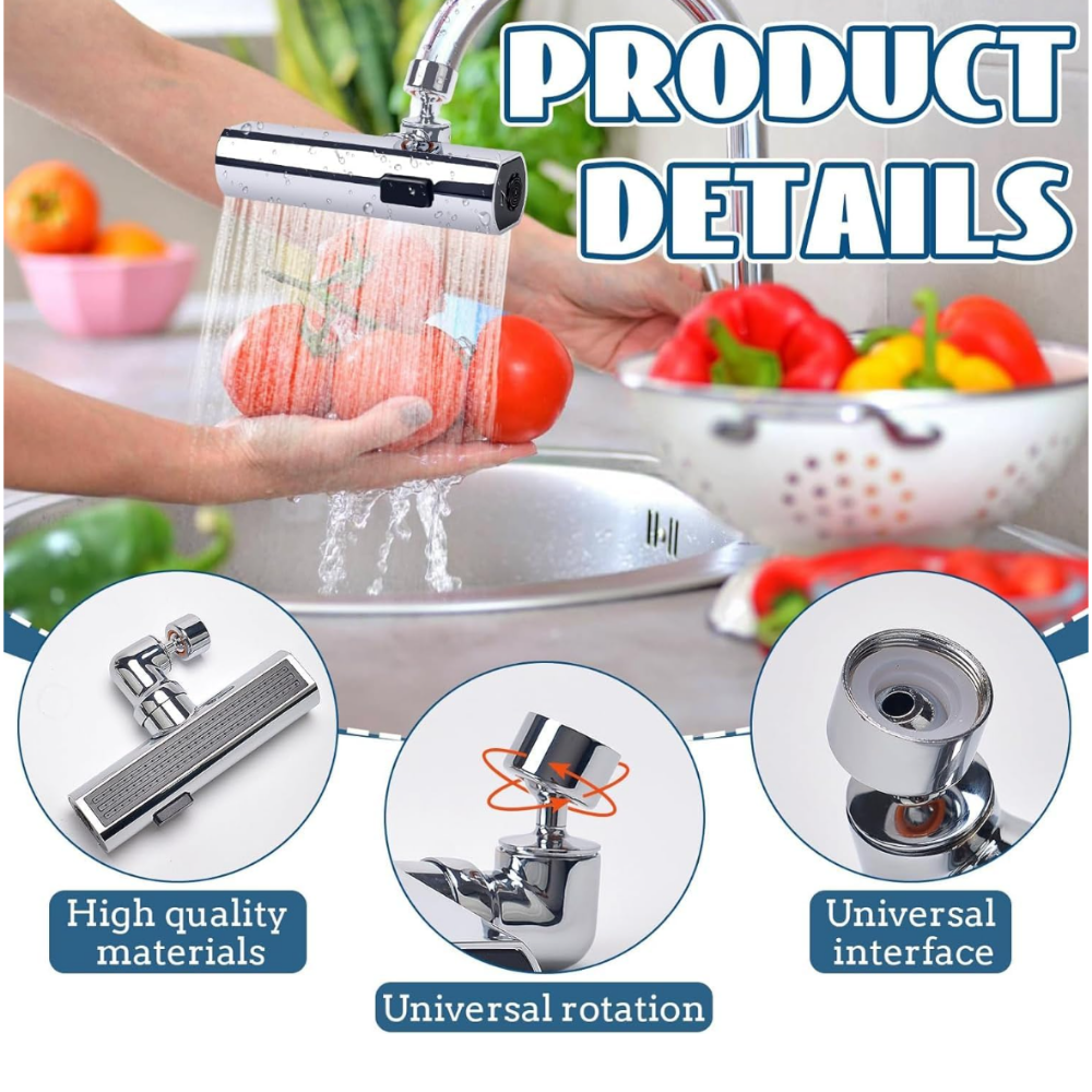 Grifo Largo Giratorio 720° Lavabo