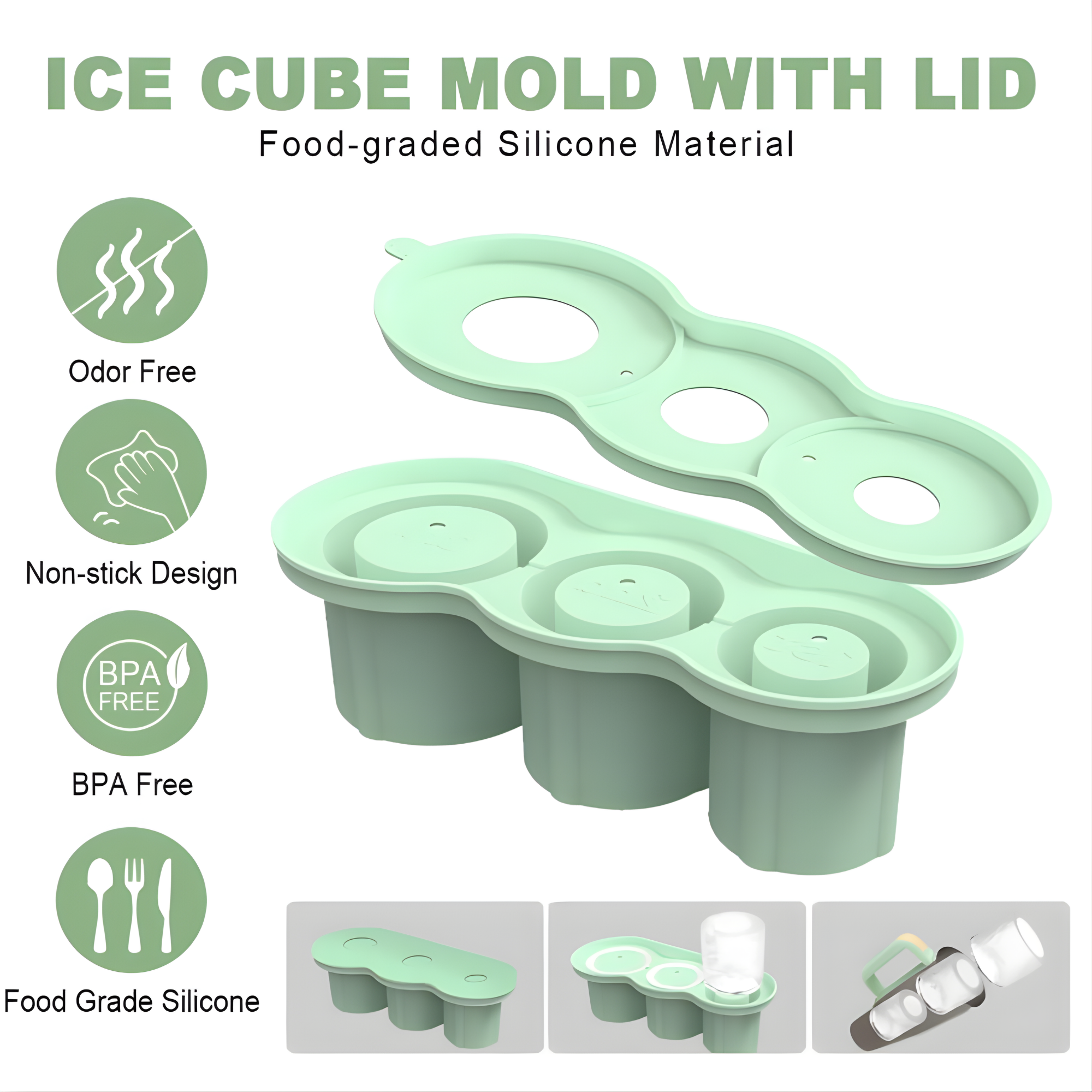 Bandeja Molde 3 Cubos de Hielo Stanley