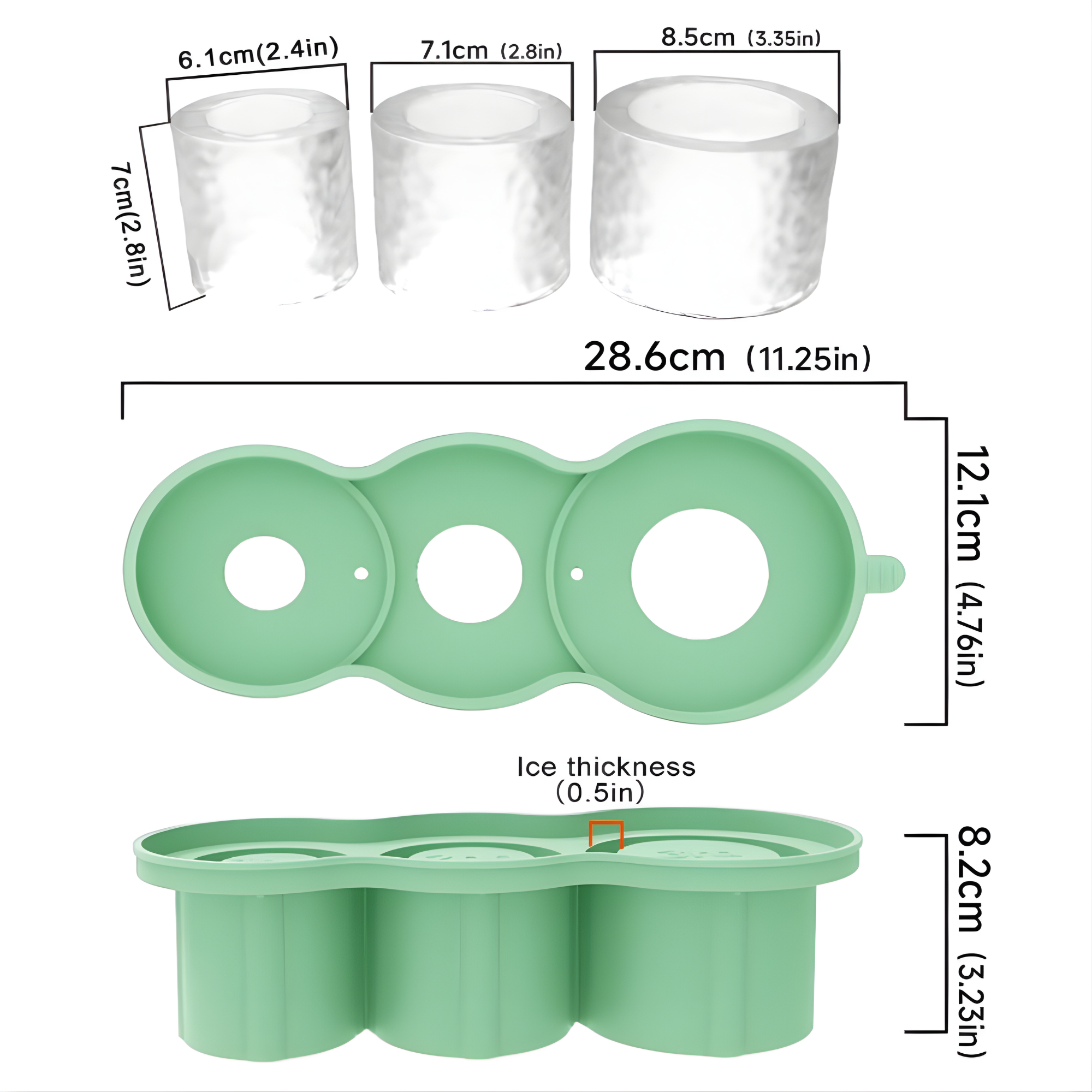 Bandeja Molde 3 Cubos de Hielo Stanley