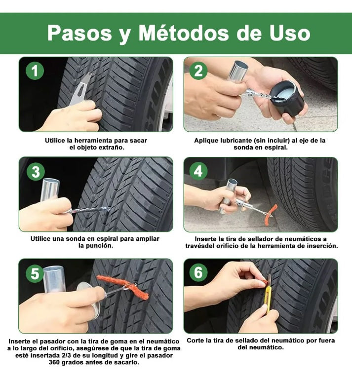 KIT DE REPARACION DE NEUMATICOS