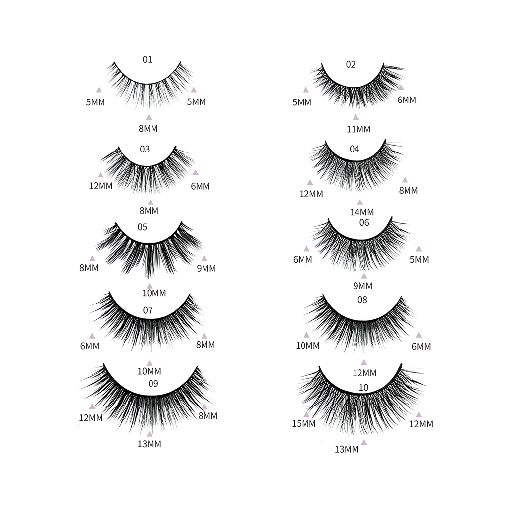 Kit 10 Pestañas magnéticas 3D+delineador