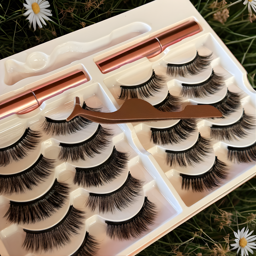 Kit 10 Pestañas magnéticas 3D+delineador